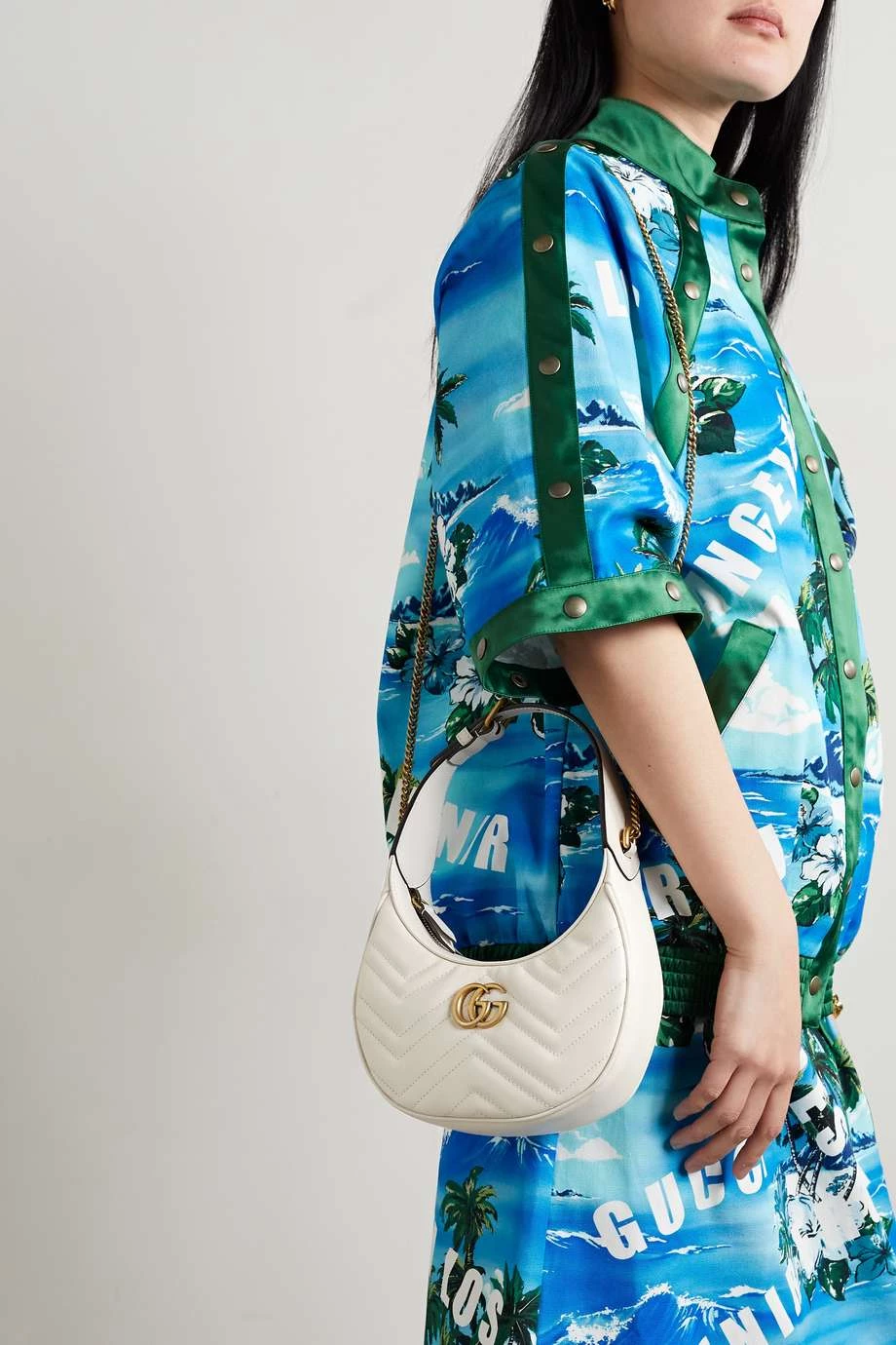 GUCCI Marmont 2.0 Mini Schultertasche Aus Gestepptem Leder ,Weiß 2 GUCCI Marmont 2.0 Mini Schultertasche Aus Gestepptem Leder ,Weiß – Bild 2