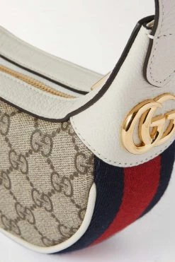 GUCCI Ophidia Schultertasche Aus Beschichtetem Canvas Mit Print, Besätzen Aus Strukturiertem Leder Und Webstreifen ,Weiß -Offizielle GUCCI Website w920 q60 1597