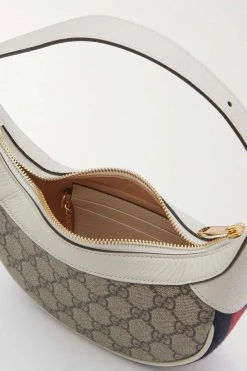 GUCCI Ophidia Schultertasche Aus Beschichtetem Canvas Mit Print, Besätzen Aus Strukturiertem Leder Und Webstreifen ,Weiß -Offizielle GUCCI Website w920 q60 1598