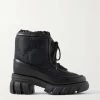 GUCCI Romance Schnürstiefel Aus Shell Mit Logostrickereien Und Leder ,Schwarz