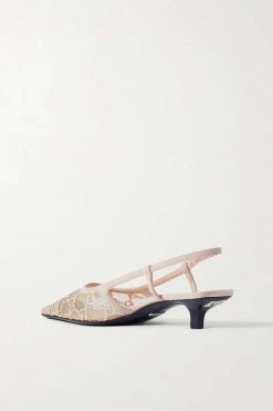 GUCCI Tom Slingback-Pumps Aus Mesh Mit Lederbesätzen Und Kristallen ,Neutral -Offizielle GUCCI Website w920 q60 1615
