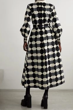 GUCCI Aria Midi-Hemdblusenkleid Aus Faille Aus Einer Baumwollmischung Mit Print Und Gürtel ,Elfenbein -Offizielle GUCCI Website w920 q60 1630