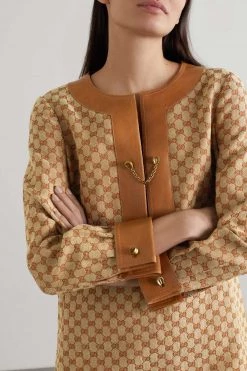 GUCCI Kaftan Aus Canvas Aus Einer Leinenmischung Mit Jacquard-Muster Und Lederbesätzen ,Beige 8 GUCCI Kaftan Aus Canvas Aus Einer Leinenmischung Mit Jacquard-Muster Und Lederbesätzen ,Beige -Offizielle GUCCI Website w920 q60 1645