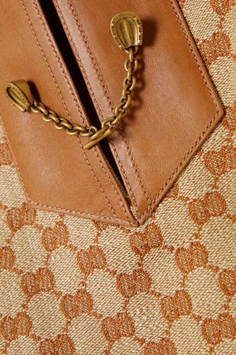 GUCCI Kaftan Aus Canvas Aus Einer Leinenmischung Mit Jacquard-Muster Und Lederbesätzen ,Beige 5 GUCCI Kaftan Aus Canvas Aus Einer Leinenmischung Mit Jacquard-Muster Und Lederbesätzen ,Beige – Bild 5