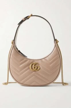 GUCCI Marmont 2.0 Mini Schultertasche Aus Gestepptem Leder ,Altrosa