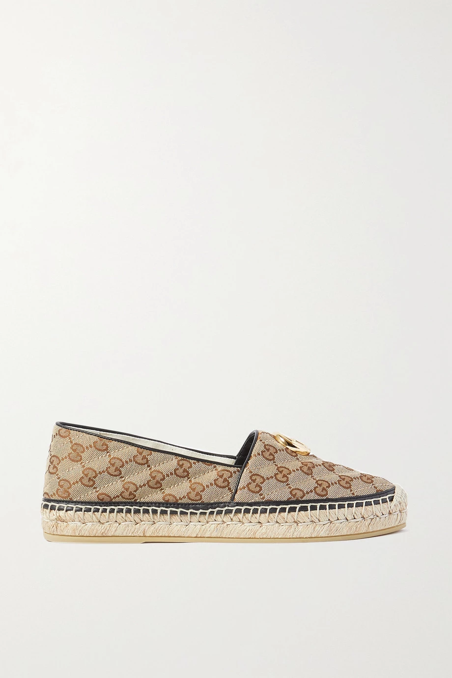 GUCCI Pilar Verzierte Espadrilles Aus Canvas Mit Logomuster Und Lederbesatz ,Beige 1 GUCCI Pilar Verzierte Espadrilles Aus Canvas Mit Logomuster Und Lederbesatz ,Beige
