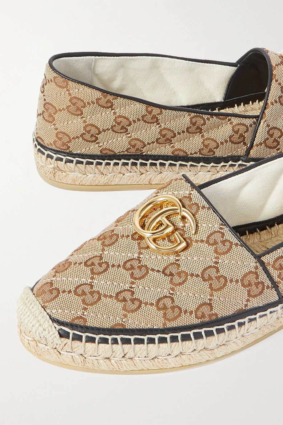 GUCCI Pilar Verzierte Espadrilles Aus Canvas Mit Logomuster Und Lederbesatz ,Beige 5 GUCCI Pilar Verzierte Espadrilles Aus Canvas Mit Logomuster Und Lederbesatz ,Beige – Bild 5