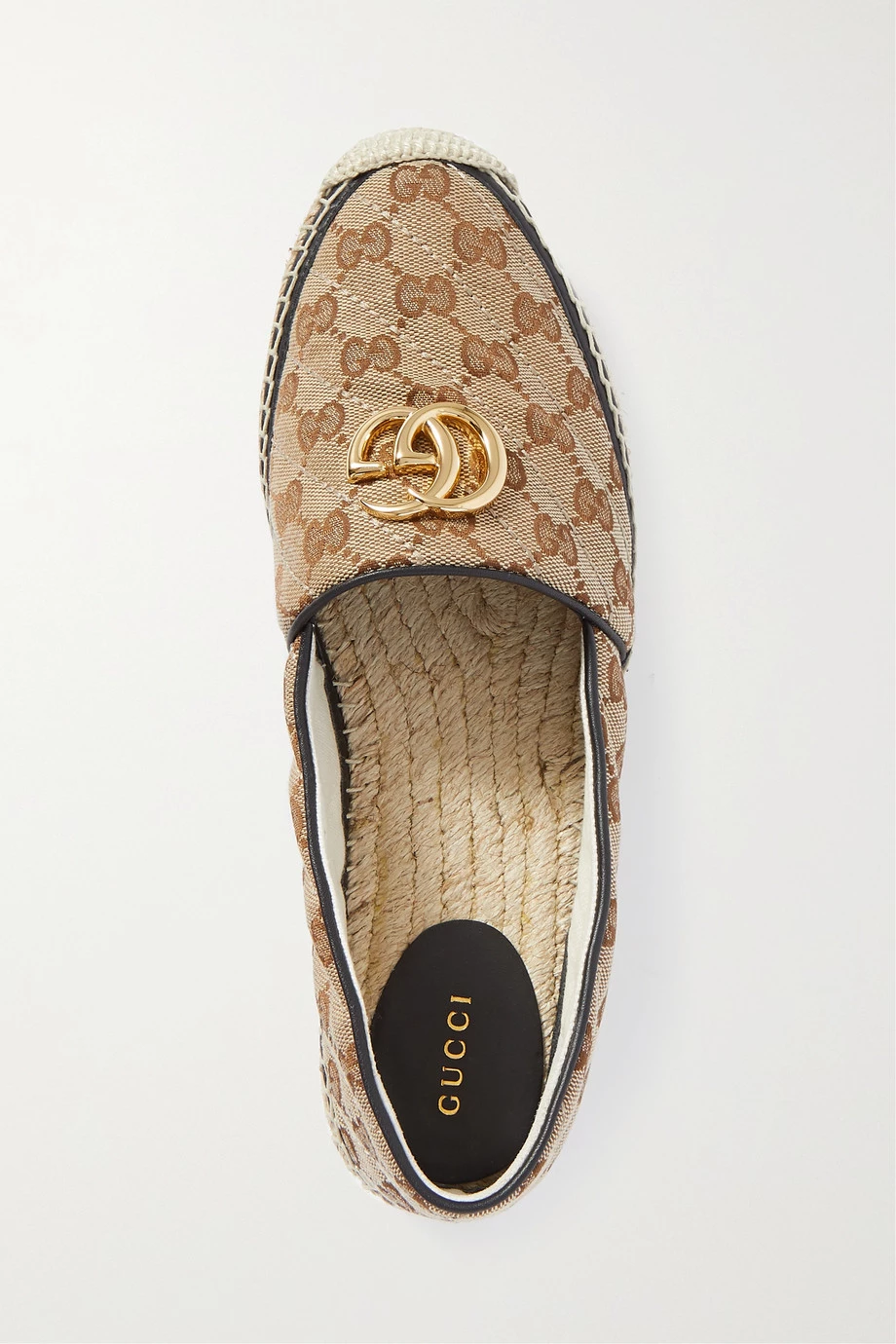 GUCCI Pilar Verzierte Espadrilles Aus Canvas Mit Logomuster Und Lederbesatz ,Beige 6 GUCCI Pilar Verzierte Espadrilles Aus Canvas Mit Logomuster Und Lederbesatz ,Beige – Bild 6