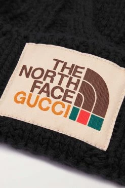 GUCCI + The North Face Beanie Aus Wolle In Zopfstrick Mit Applikation ,Schwarz -Offizielle GUCCI Website w920 q60 1677