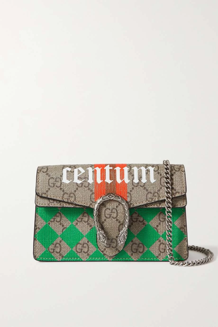 GUCCI Dionysus Super Mini Schultertasche Aus Beschichtetem Canvas Mit Print ,Braun 1 GUCCI Dionysus Super Mini Schultertasche Aus Beschichtetem Canvas Mit Print ,Braun