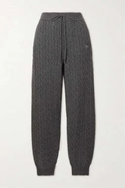 GUCCI Jogginghose Aus Kaschmir In Zopfstrick ,Grau