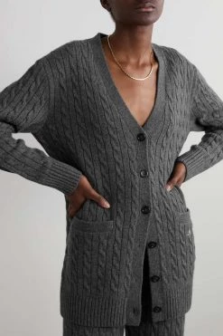 GUCCI Cardigan Aus Kaschmir In Zopfstrick ,Grau -Offizielle GUCCI Website w920 q60 1717