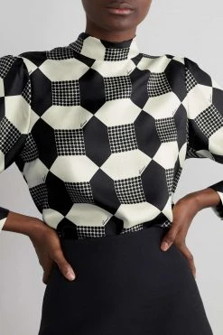 GUCCI Schluppenbluse Aus Bedrucktem Seiden-Twill ,Elfenbein -Offizielle GUCCI Website w920 q60 1743