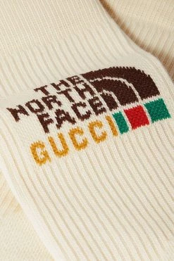 GUCCI + The North Face Gerippte Socken Aus Einer Baumwollmischung Mit Jacquard-Motiv ,Elfenbein -Offizielle GUCCI Website w920 q60 1755