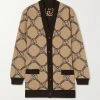 GUCCI Wendbarer Cardigan Aus Einer Wollmischung Mit Jacquard-Muster ,Beige