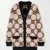 GUCCI Wendbarer Cardigan Aus Einer Wollmischung Mit Jacquard-Muster ,Creme