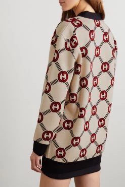 GUCCI Wendbarer Cardigan Aus Einer Wollmischung Mit Jacquard-Muster ,Creme -Offizielle GUCCI Website w920 q60 1777