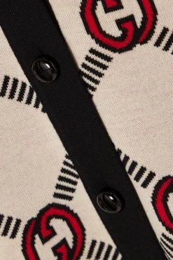 GUCCI Wendbarer Cardigan Aus Einer Wollmischung Mit Jacquard-Muster ,Creme -Offizielle GUCCI Website w920 q60 1778