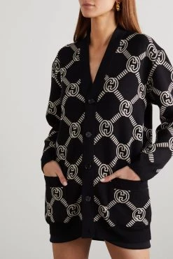 GUCCI Wendbarer Cardigan Aus Einer Wollmischung Mit Jacquard-Muster ,Creme -Offizielle GUCCI Website w920 q60 1779