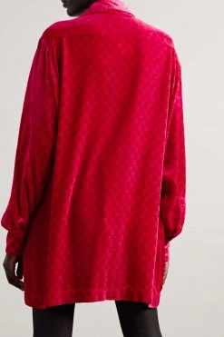 GUCCI Hemd Aus Devoré-Samt ,Rot -Offizielle GUCCI Website w920 q60 1783