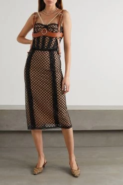 GUCCI Aria Midirock Aus Besticktem Tüll Aus Einer Baumwollmischung Mit Besätzen Aus Satin Und Spitze ,Schwarz -Offizielle GUCCI Website w920 q60 1792