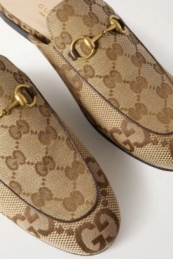 GUCCI Princetown Slippers Aus Canvas Mit Jacquard-Muster, Lederbesatz Und Horsebit-Detail ,Beige -Offizielle GUCCI Website w920 q60 1796