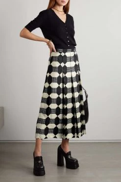 GUCCI Midirock Aus Bedrucktem Seiden-Twill Mit Falten ,Elfenbein -Offizielle GUCCI Website w920 q60 1808