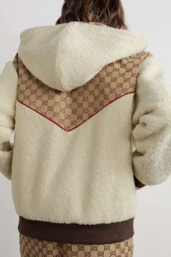 GUCCI + The North Face Kapuzenjacke Aus Canvas Aus Einer Baumwollmischung Mit Jacquard-Muster Und Stickerei ,Beige -Offizielle GUCCI Website w920 q60 1817