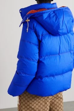 GUCCI + The North Face Daunenjacke Aus Gestepptem Shell Mit Print Und Kapuze ,Blau -Offizielle GUCCI Website w920 q60 1840