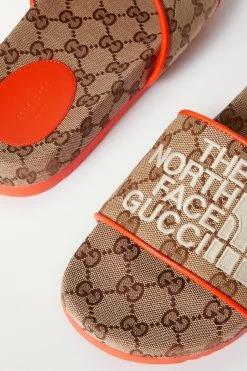 GUCCI + The North Face Pantoletten Aus Canvas-Jacquard Mit Stickereien ,Beige -Offizielle GUCCI Website w920 q60 1847