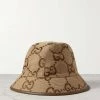 GUCCI Fischerhut Aus Canvas Aus Einer Baumwollmischung Mit Jacquard-Muster ,Camel