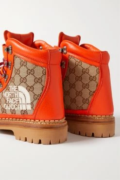 GUCCI + The North Face Schnürstiefel Aus Leder Und Canvas Mit Jacquard-Muster Und Logostickerei ,Beige -Offizielle GUCCI Website w920 q60 1858