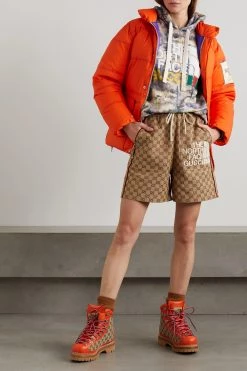 GUCCI + The North Face Hoodie Aus Bedrucktem Baumwoll-Jersey ,Grün -Offizielle GUCCI Website w920 q60 1871