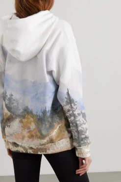 GUCCI + The North Face Hoodie Aus Bedrucktem Baumwoll-Jersey ,Grün -Offizielle GUCCI Website w920 q60 1881