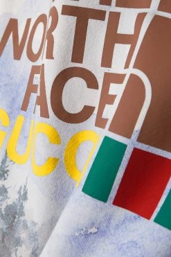 GUCCI + The North Face Hoodie Aus Bedrucktem Baumwoll-Jersey ,Grün -Offizielle GUCCI Website w920 q60 1882