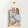 GUCCI + The North Face T-Shirt Aus Baumwoll-Jersey Mit Print ,Grün