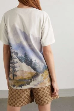 GUCCI + The North Face T-Shirt Aus Baumwoll-Jersey Mit Print ,Grün -Offizielle GUCCI Website w920 q60 1887