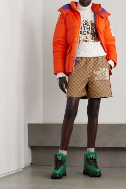 GUCCI + The North Face Rollkragenpullover Aus Wolle In Zopfstrick Mit Stickerei ,Elfenbein -Offizielle GUCCI Website w920 q60 1895