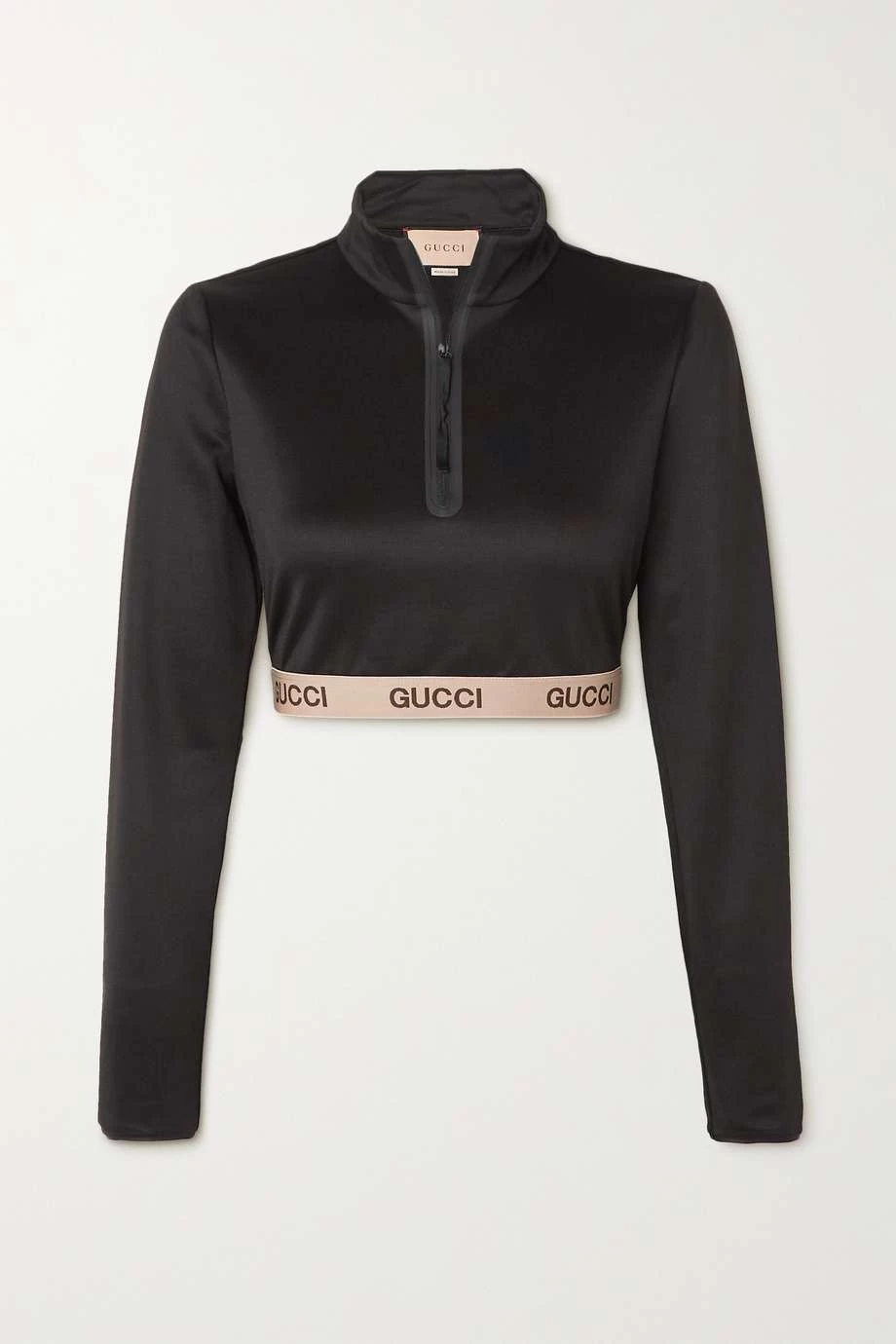 GUCCI + The North Face Verkürztes Sweatshirt Aus Technischem Jersey Aus Einer Baumwollmischung ,Schwarz 1 GUCCI + The North Face Verkürztes Sweatshirt Aus Technischem Jersey Aus Einer Baumwollmischung ,Schwarz