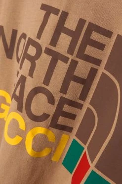 GUCCI + The North Face T-Shirt Aus Baumwoll-Jersey Mit Print ,Camel -Offizielle GUCCI Website w920 q60 1906