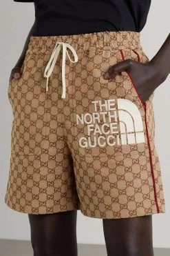 GUCCI + The North Face Shorts Aus Canvas Aus Einer Baumwollmischung Mit Jacquard-Muster Und Stickereien ,Camel -Offizielle GUCCI Website w920 q60 1910