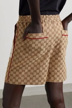 GUCCI + The North Face Shorts Aus Canvas Aus Einer Baumwollmischung Mit Jacquard-Muster Und Stickereien ,Camel -Offizielle GUCCI Website w920 q60 1911