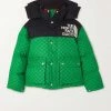 GUCCI + The North Face Daunenjacke Aus Canvas Aus Einer Baumwollmischung Mit Jacquard-Muster Und Kapuze ,Grün