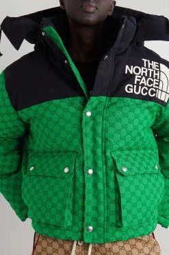 GUCCI + The North Face Daunenjacke Aus Canvas Aus Einer Baumwollmischung Mit Jacquard-Muster Und Kapuze ,Grün -Offizielle GUCCI Website w920 q60 1916