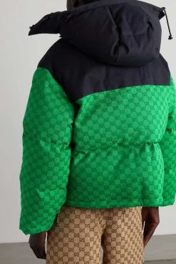 GUCCI + The North Face Daunenjacke Aus Canvas Aus Einer Baumwollmischung Mit Jacquard-Muster Und Kapuze ,Grün -Offizielle GUCCI Website w920 q60 1917