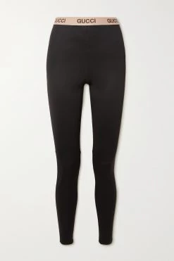 GUCCI + The North Face Leggings Aus Technischem Jersey Aus Einer Baumwollmischung ,Schwarz