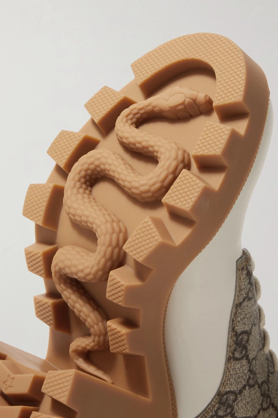 GUCCI Trip Schnürstiefel Aus Leder Und Beschichtetem Canvas Mit Logoprint ,Beige 4 GUCCI Trip Schnürstiefel Aus Leder Und Beschichtetem Canvas Mit Logoprint ,Beige – Bild 4