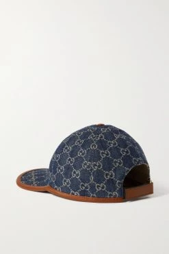GUCCI Baseballkappe Aus Denim Mit Jacquard-Muster Und Lederbesätzen ,Blau -Offizielle GUCCI Website w920 q60 1965
