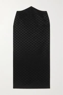 GUCCI Midirock Aus Jacquard Aus Einer Baumwollmischung ,Schwarz