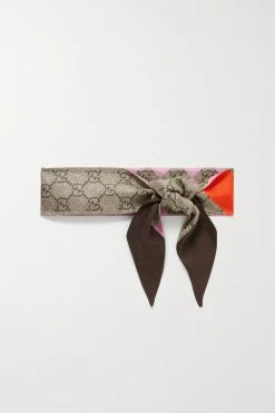 GUCCI Tuch Aus Bedrucktem Seiden-Twill ,Beige